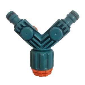 Conector dublu pentru robinet, PVC, cu doua iesiri, 1/2" si 3/4" - Img 2