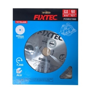 Pan Disc TCT FIXTEC 8 1/4", 210x30mm, 60 dinti, pentru lemn si aluminiu