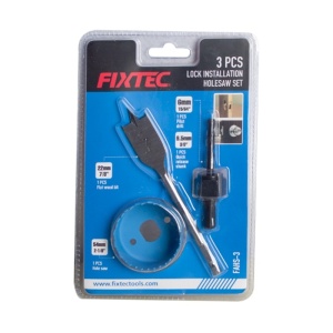 Set 3 Unelte FIXTEC FAHS-3 pentru Montaj Broasca Usa din Lemn