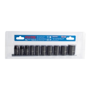 Set tubulara de impact FIXTEC 10 bucati, 1/2", SAE, otel CR-V