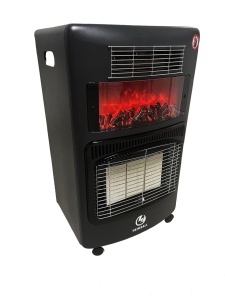Soba pe gaz si electrica 4200W cu efect de semineu, 3 niveluri, Heimdall