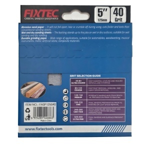 Disc abraziv FIXTEC 125 mm P40 pentru masina de slefuit orbitala - Img 2