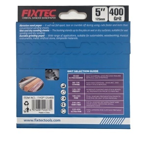Disc slefuire FIXTEC 125 mm P400 pentru slefuitor orbital - Img 2