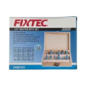 Set burghie pentru lemn FIXTEC, 12 bucati, tija 1/4" - Img 6