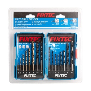 Set de burghie FIXTEC 16 bucati, pentru lemn, zidarie si metal