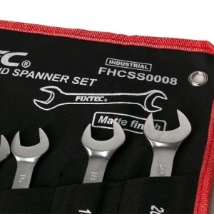 Set de chei fixe duble 8 buc FIXTEC, otel CR-V, cu suport textil - Img 6