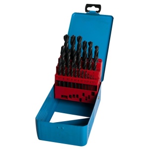 Trusa burghie HSS FIXTEC 25 bucati, 1-13mm, carcasa metalica - Img 2