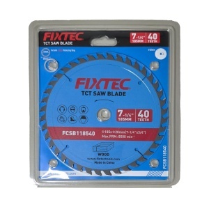 Disc circular FIXTEC 185 mm, 40 dinti TCT pentru prelucrare lemn - Img 1