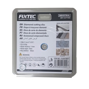 Disc diamantat FIXTEC 180 mm x 22.2 mm pentru taiere fara apa - Img 2