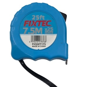 Ruleta de metal FIXTEC 7,5 m × 25 mm sistem metric si imperial