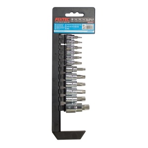 Trusa biti Torx FIXTEC 12 piese 1/4", 3/8", 1/2" CR-V