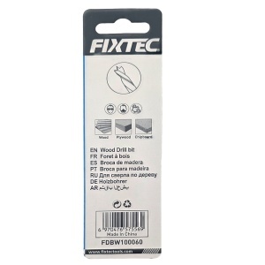 Burghiu spiral pentru lemn FIXTEC 6 mm x 93 mm - Img 2