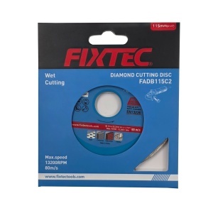 Disc diamantat FIXTEC 115 mm (4-1/2'') ingust pentru taiere cu apa - Img 2