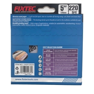 Disc slefuire FIXTEC 125 mm cu granulatie P220 pentru slefuitor orbital - Img 2