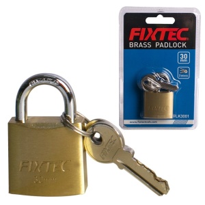 Lacat din alama FIXTEC 50mm cu 3 chei, otel intarit