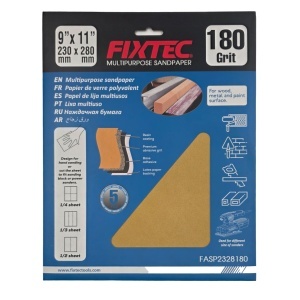 Pachet 5 Foi Abrazive FIXTEC P180 pentru Rigips
