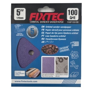 Set 5 discuri slefuire FIXTEC 125 mm P100
