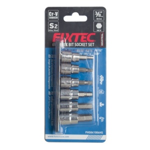 Set 6 capete hexagonale FIXTEC Dr.Hex 3/8″ sistem metric
