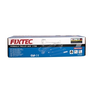 Cric hidraulic tip troler FIXTEC 2T, cu maner pentru transport si roti directionale - Img 5