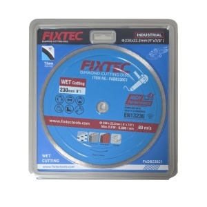 Disc diamantat pentru taiere FIXTEC 230x22.2mm, segment 7.5mm, clasa 5