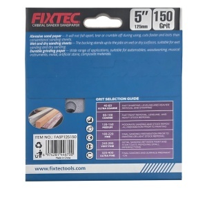 Disc slefuire FIXTEC 125mm P150 pentru masina orbitala - Img 2