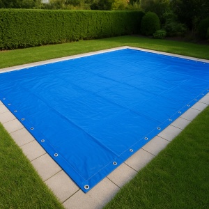 Folie acoperitoare 3x3m, rezistenta la apa, cu inele si protectie UV - Img 6