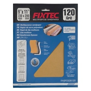 Pachet 5 Bucati Hartie Abraziva FIXTEC P120 pentru Rigips