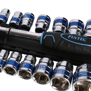 Set chei tubulare FIXTEC 19 elemente 1/2", otel CR-V - Img 5