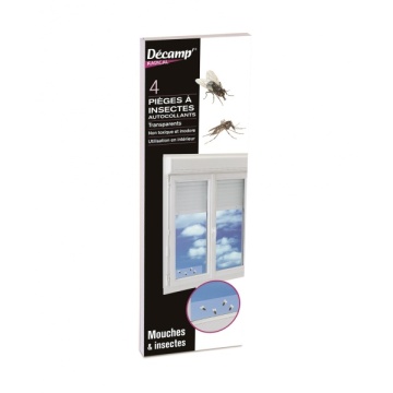 BENZI ADHESIVE DE PRINS MUSTE (4 BENZI) - DECAMP RADICAL - pentru muște și alte insecte zburătoare