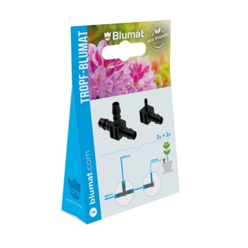 BLUMAT - set 2 ramificații 8mm și capete pentru furtun de alimentare Blumat de 8-3 mm
