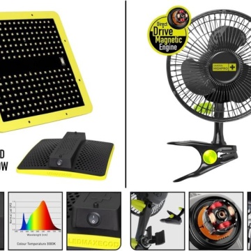 Kit complet de cultivare GARDEN HIGHPRO GROWKIT 80H (80 × 80 × 180 cm) - cu Iluminare, ventilație și filtrare