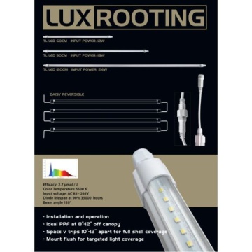 Lux-Rooting TL LED 24W, 120cm, 6500K, 2.7μmol/J - bandă led pentru germinare și propagare