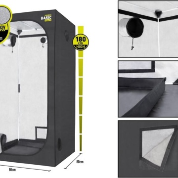 Kit complet de cultivare GARDEN HIGHPRO GROWKIT 80H (80 × 80 × 180 cm) - cu Iluminare, ventilație și filtrare