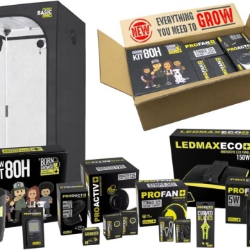 Kit complet de cultivare GARDEN HIGHPRO GROWKIT 80H (80 × 80 × 180 cm) - cu Iluminare, ventilație și filtrare