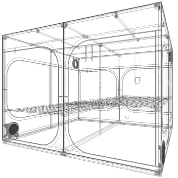 Secret Jardin DR300 - Cort de cultivare 297 × 297 × 217 cm cu Mylar M400D