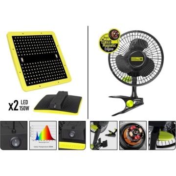 Kit complet de cultivare GARDEN HIGHPRO GROWKIT 120H (120 × 60 × 180 cm) - cu LED, ventilație, filtrare și control climat