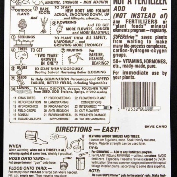 SUPERthrive Vitamin Solution Instruction Chart 