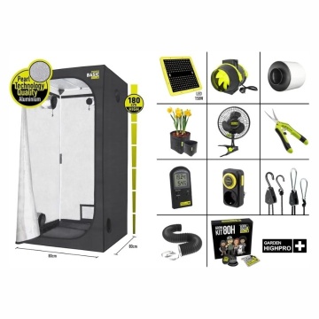 Kit complet de cultivare GARDEN HIGHPRO GROWKIT 120H (120 × 60 × 180 cm) - cu LED, ventilație, filtrare și control climat