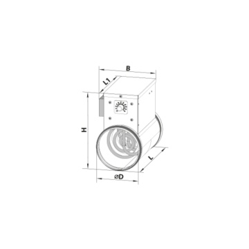 Baterie electică de încălzire - VENTS NK - încălzitor pentru conducte de ventilație de 125–250 mm