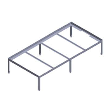 Masă metalică pentru tăvi 200x100cm