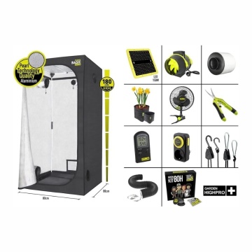 Kit complet de cultivare GARDEN HIGHPRO GROWKIT 80H (80 × 80 × 180 cm) - cu Iluminare, ventilație și filtrare