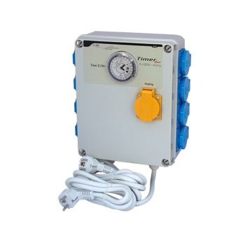 G-Systems Timer Box 8 x 600W – Controler industrial pentru iluminat horticol cu temporizare și priza dedicată pentru încălzire
