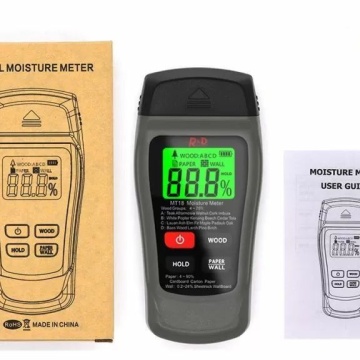 Higrometru digital MT-18 Gri, 0–99,9% cu doi electrozi - aparat pentru măsurarea umidității în lemn, hârtie, pereți și plante