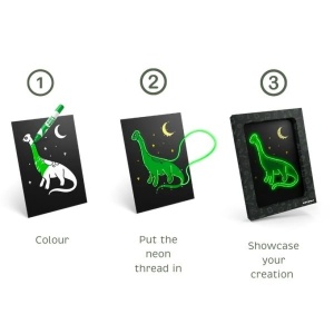 KidyWolf KIDYNEON – Kreativni neon set za decu, Dinosauri - Img 2