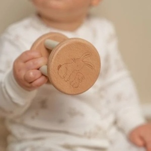 Roler zvečka Baby Bunny - drvena igračka za bebe - Img 2