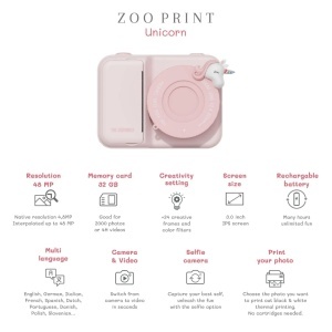 Dječiji Digitalni Fotoaparat sa Štampom - Zoo Print Jednorog - Img 3