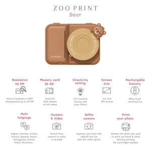 Dječiji Digitalni Fotoaparat sa Štampom - Zoo Print Meda - Img 3