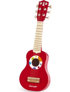 Janod gitara Confetti - Crvena drvena