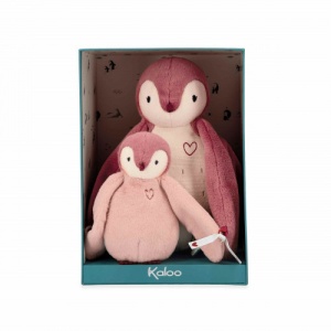 Kaloo mekana plišana igračka – Mama i beba pingvin, pink