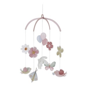 Visilica "Flowers & Butterflies" - Roze mobil za bebe